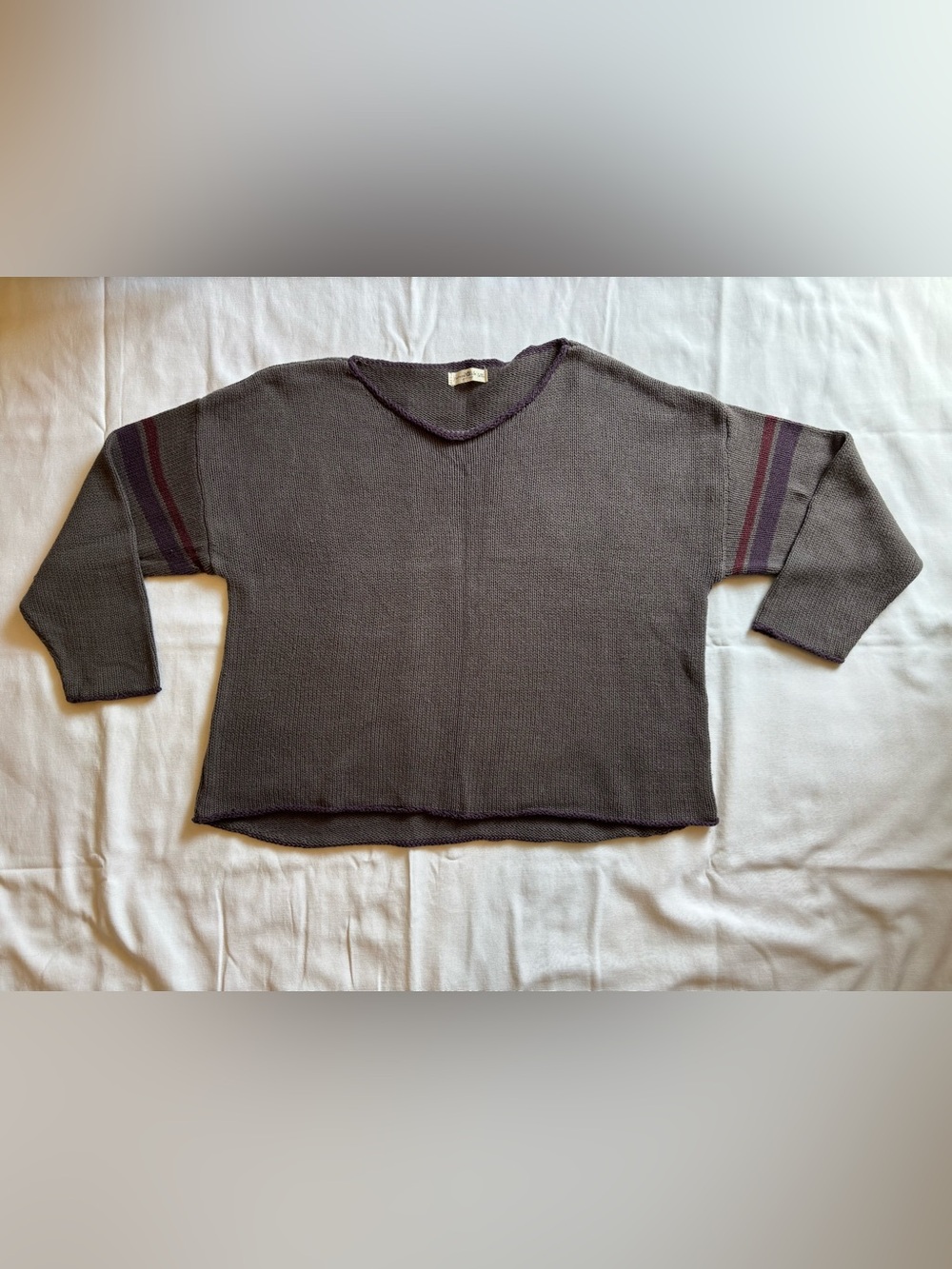 NATURAL LIFE Charcoal Boxy Scoop Knit Top